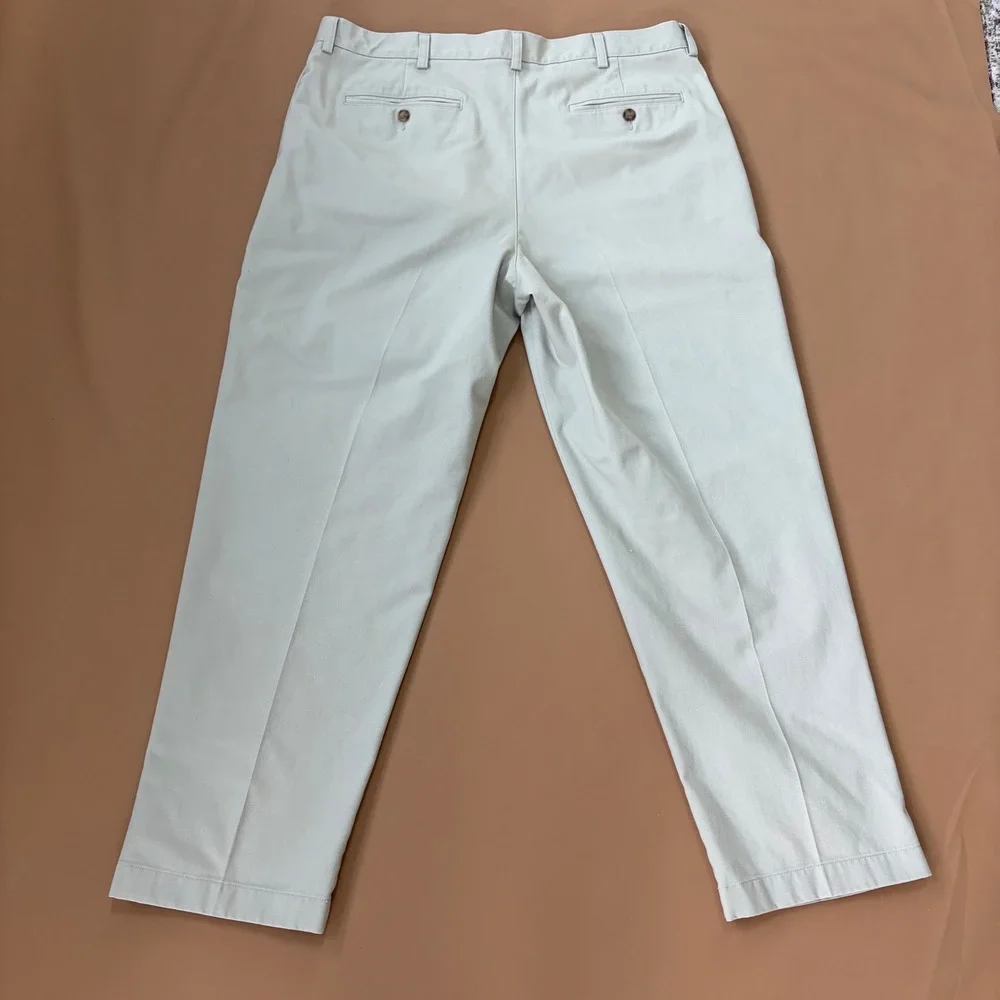 LL Bean Mens Classic Fit Chino Pants 38x30 (29.5) Stone Light Khaki Cotton Gorp - Picture 10 of 10